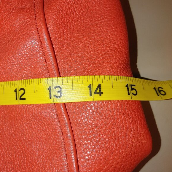 Coach Red Satchel Crossbody Bag Colette Cardinal Pebbled Leather Gold Hardware - Picture 6 of 16